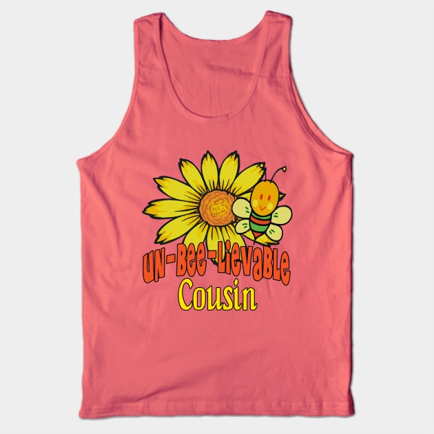 Unbelievable Cousin Sunflowers and Bees Tank Top by FabulouslyFestive